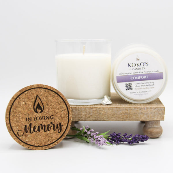In Loving Memory Lavender Comfort Candle for Grief Loss Sympathy. Unique Sympathy Gifts Under $50.